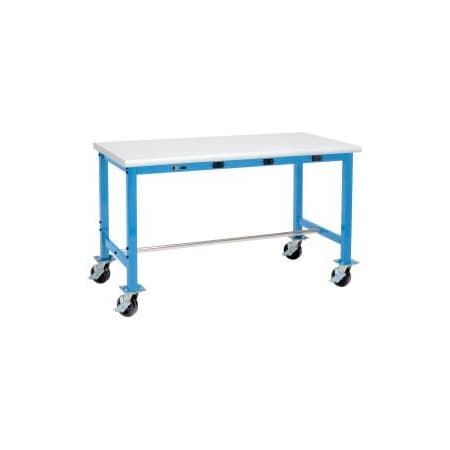 GLOBAL EQUIPMENT Mobile Packing Workbench W/Power Apron, ESD Safety Edge, 60"W x 30"D 607947AB